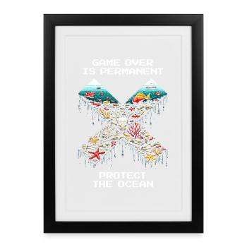 La fin de la partie est finale | Conservation des océans, Coraux - Affiche encadrée (27 × 37 cm) - noir - Devant