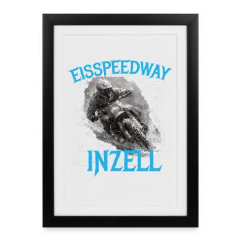Eisspeedway Inzell – Motorsport Design für Fans - Framed poster (27 × 37 cm) - black - Front