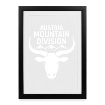 Division Montagne Autriche – Alpen Wander Design - Affiche encadrée (27 × 37 cm) - noir - Devant
