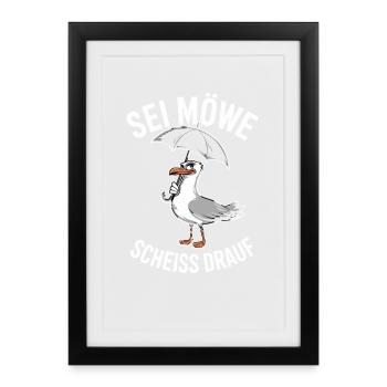 Be seagull fuck it Humorous Seagull with - Framed poster (27 × 37 cm) - black - Front