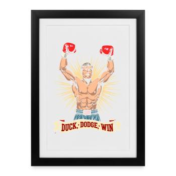 Boxeur - Affiche encadrée (27 × 37 cm) - noir - Devant