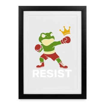 Combattre la résistance du roi grenouille - Affiche encadrée (27 × 37 cm) - noir - Devant