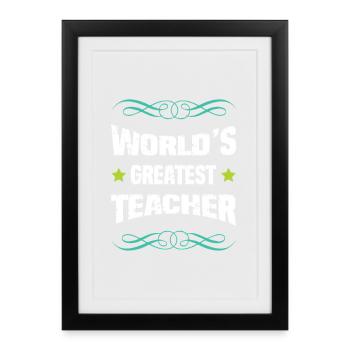 World's Best Teacher - Framed poster (27 × 37 cm) - black - Front