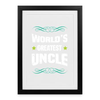 Le plus grand oncle du monde - Affiche encadrée (27 × 37 cm) - noir - Devant