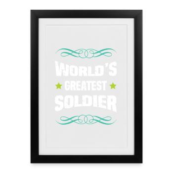 World's Best Soldier - Framed poster (27 × 37 cm) - black - Front