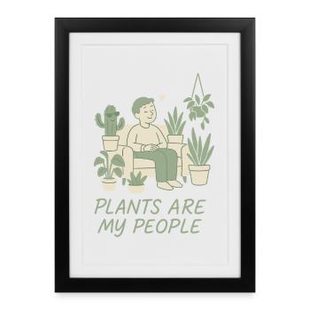 Les plantes sont mes amies - Affiche encadrée (27 × 37 cm) - noir - Devant