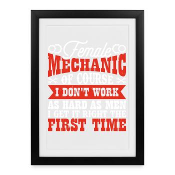 Mécanicien Mécatronicien Technicien Tournevis Cadeau - Affiche encadrée (27 × 37 cm) - noir - Devant