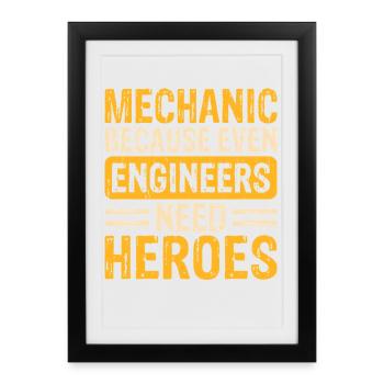 Mécanicien Mécatronicien Technicien Tournevis Cadeau - Affiche encadrée (27 × 37 cm) - noir - Devant