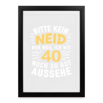 Cheer Shirt des années 40 – Pas d’envie, look good - Affiche encadrée (27 × 37 cm) - noir - Devant