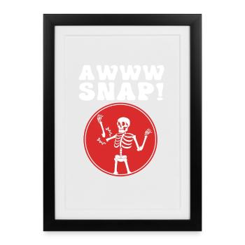 Arm Fracture Halloween Skeleton Bone Bone Fracture - Framed poster (27 × 37 cm) - black - Front