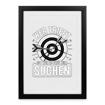 Archery design for archers and courses - Framed poster (27 × 37 cm) - black - Front
