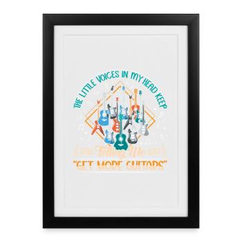 Gitarre Gitarrenspieler Musiker Gitarrist - Gerahmtes Poster (27 × 37 cm) - Schwarz - Vorne