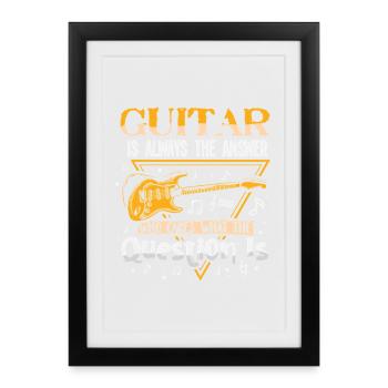 Guitare Guitariste Musicien Guitariste - Affiche encadrée (27 × 37 cm) - noir - Devant