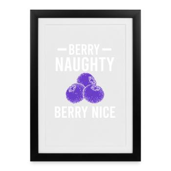 Blueberry Funny Fruit Fruit Blueberry Vintage B - Framed poster (27 × 37 cm) - black - Front