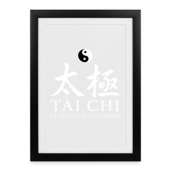 Balance Tranquility Strength Tai Chi Spiritual - Framed poster (27 × 37 cm) - black - Front