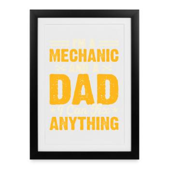 Mécanicien Mécatronicien Technicien Bricoleur Cadeau - Affiche encadrée (27 × 37 cm) - noir - Devant