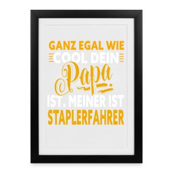 Papa cariste - Affiche encadrée (27 × 37 cm) - noir - Devant