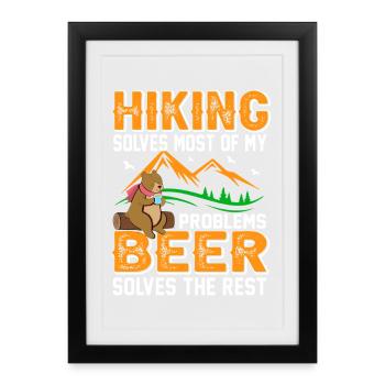 Wandern Bier - Gerahmtes Poster (27 × 37 cm) - Schwarz - Vorne