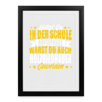 Sculpteur sur bois - Affiche encadrée (27 × 37 cm) - noir - Devant