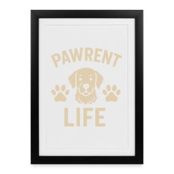 Pawrent Life – Conception de maman et de papa chien - Affiche encadrée (27 × 37 cm) - noir - Devant