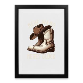 Nouveau mur nouvelle chance danse en ligne - Affiche encadrée (27 × 37 cm) - noir - Devant
