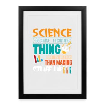 Science Scientifique Chimie - Affiche encadrée (27 × 37 cm) - noir - Devant