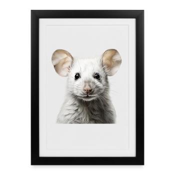 Cute Mouse – Cute Pet Portrait - Framed poster (27 × 37 cm) - black - Front
