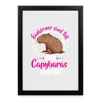 Les capybaras sont de vrais capybaras - Affiche encadrée (27 × 37 cm) - noir - Devant
