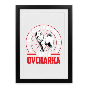 L’Ovcharka caucasienne est alarmante - Affiche encadrée (27 × 37 cm) - noir - Devant