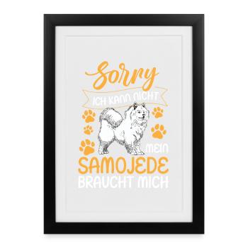 Samoyed can't be a sled dog - Framed poster (27 × 37 cm) - black - Front
