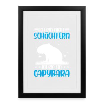 Capybara pas timide capybara - Affiche encadrée (27 × 37 cm) - noir - Devant