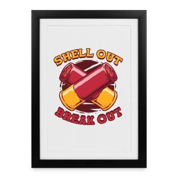 Tir au pigeon d’argile Shell Out Break Out - Affiche encadrée (27 × 37 cm) - noir - Devant