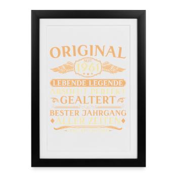 1961 Vintage Born Vintage 65th Birthday - Framed poster (27 × 37 cm) - black - Front