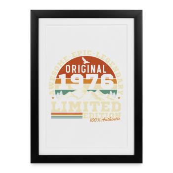 50 Years 1976 Vintage Birthday Gift - Framed poster (27 × 37 cm) - black - Front