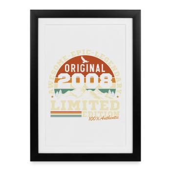 18 Years 2008 Vintage Birthday Gift - Framed poster (27 × 37 cm) - black - Front