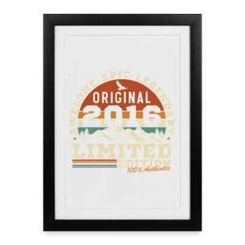10 Years 2016 Vintage Birthday Gift - Framed poster (27 × 37 cm) - black - Front