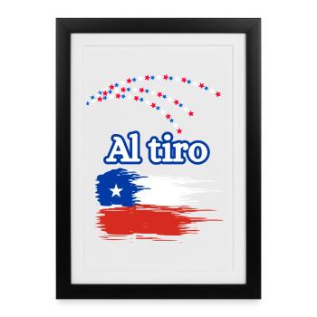 Chilean Dialect Flag Brush - Framed poster (27 × 37 cm) - black - Front