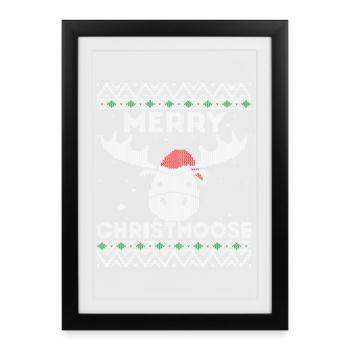 Joyeux Noël - Drôle Laid Noël Design - Affiche encadrée (27 × 37 cm) - noir - Devant