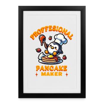 Gaufres fraîches Cadeau drôle - Affiche encadrée (27 × 37 cm) - noir - Devant