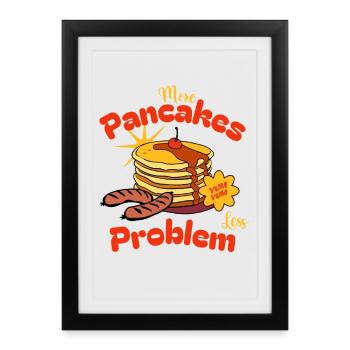 Gaufres fraîches Cadeau drôle - Affiche encadrée (27 × 37 cm) - noir - Devant