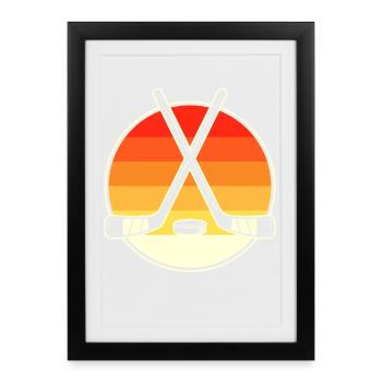 Hockey sur glace Hockey Hockey Joueur de hockey - Affiche encadrée (27 × 37 cm) - noir - Devant