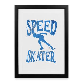 Maillot de patinage de vitesse - Affiche encadrée (27 × 37 cm) - noir - Devant