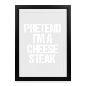 Faire semblant d’être un cheesesteak Costume Drôle Paresseux - Affiche encadrée (27 × 37 cm) - noir - Devant
