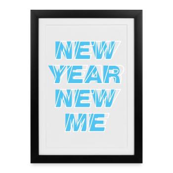 New Year New Me - Framed poster (27 × 37 cm) - black - Front