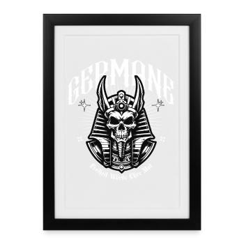Crowns Skull Warrior Germanic - Framed poster (27 × 37 cm) - black - Front