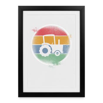 Traktor - Gerahmtes Poster (27 × 37 cm) - Schwarz - Vorne