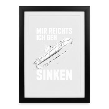 J’en ai assez, je vais couler - Affiche encadrée (27 × 37 cm) - noir - Devant