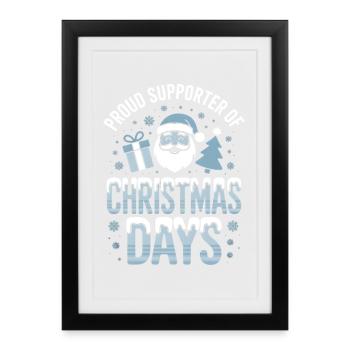 Fiers de Noël - Affiche encadrée (27 × 37 cm) - noir - Devant