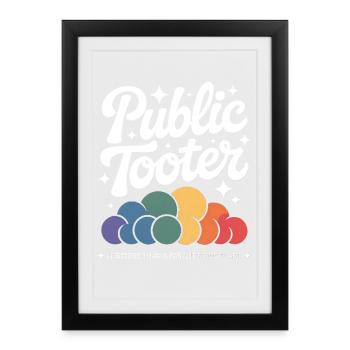 Public Tooter Rainbow Clouds - Framed poster (27 × 37 cm) - black - Front