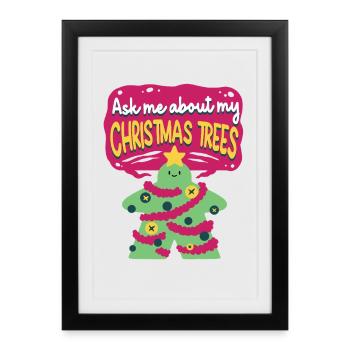 Les producteurs d’arbres de Noël me demandent Arbres de Noël - Affiche encadrée (27 × 37 cm) - noir - Devant